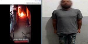 عاطل يشعل النار في متعلقات والدته ويحاول طردها من المنزل بالمنوفية (فيديو)