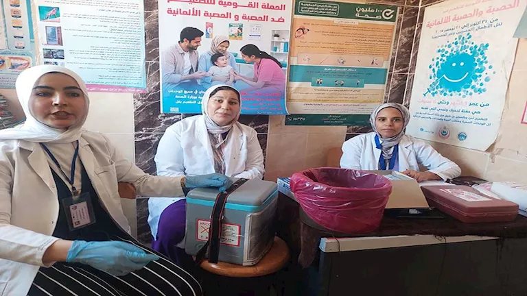 بالصور- انطلاق الحملة القومية لتطعيم 1.2 مليون طفل ضد الحصبة بالقليوبية