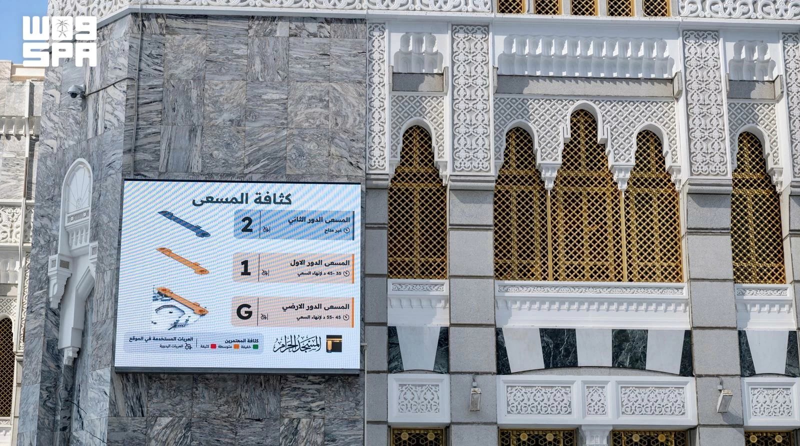 عرض مباشر و«مؤشرات لحظية» لتمكين المعتمرين اختيار الأوقات الأقل ازدحامًا في الحرم