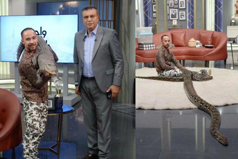 ثعبان بطول 9 أمتار وكوبرا سامة.. أسرار ومغامرات «إبراهيم طارق» مع الزواحف في «واحد من الناس» (صور)
