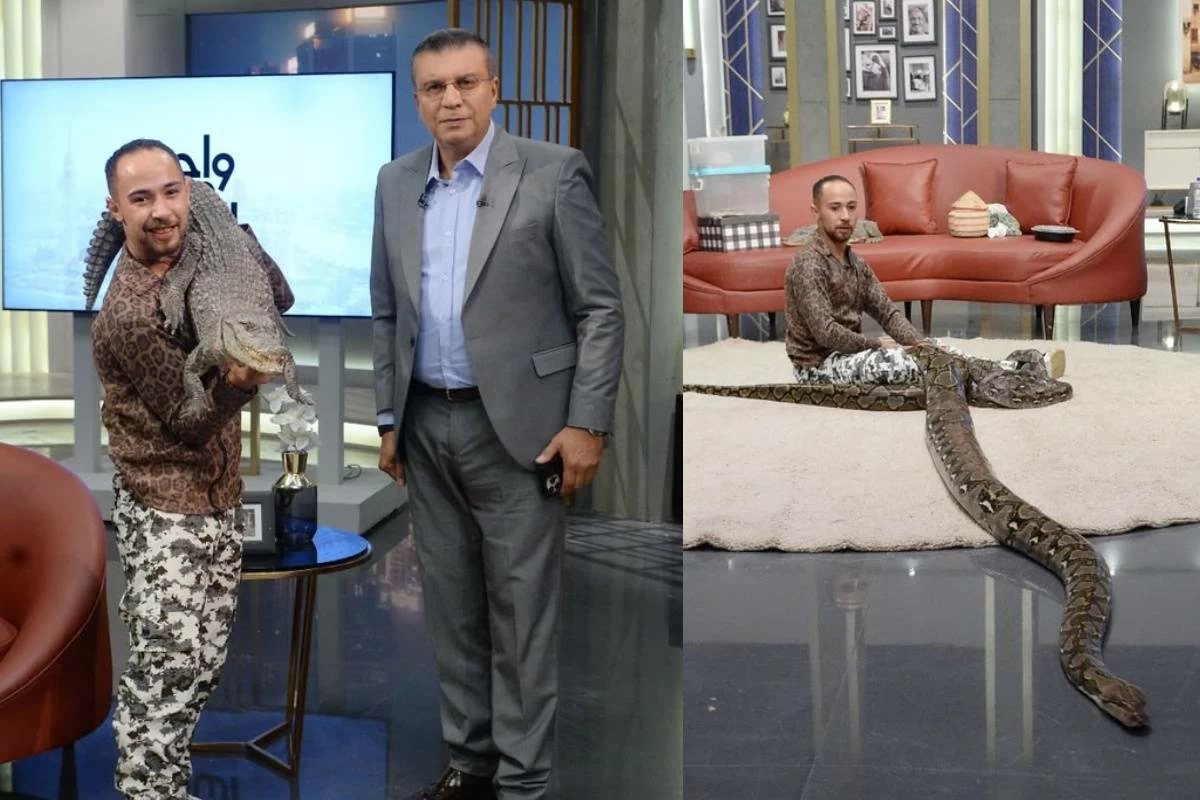 ثعبان بطول 9 أمتار وكوبرا سامة.. أسرار ومغامرات «إبراهيم طارق» مع الزواحف في «واحد من الناس» (صور)