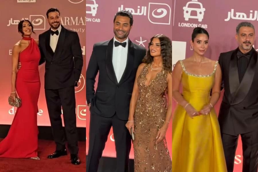 زوجات النجوم وأزواج النجمات.. ثنائيات تشعل السجادة الحمراء فى افتتاح الجونة السينمائى