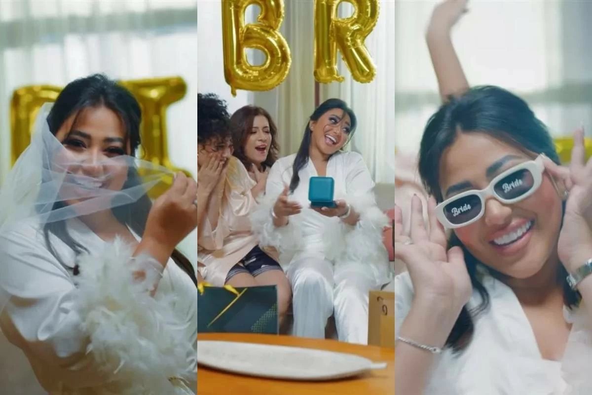 بالريش والأبيض.. رحمة محسن تحتفل بتوديع العزوبية في «مالوش تاني»