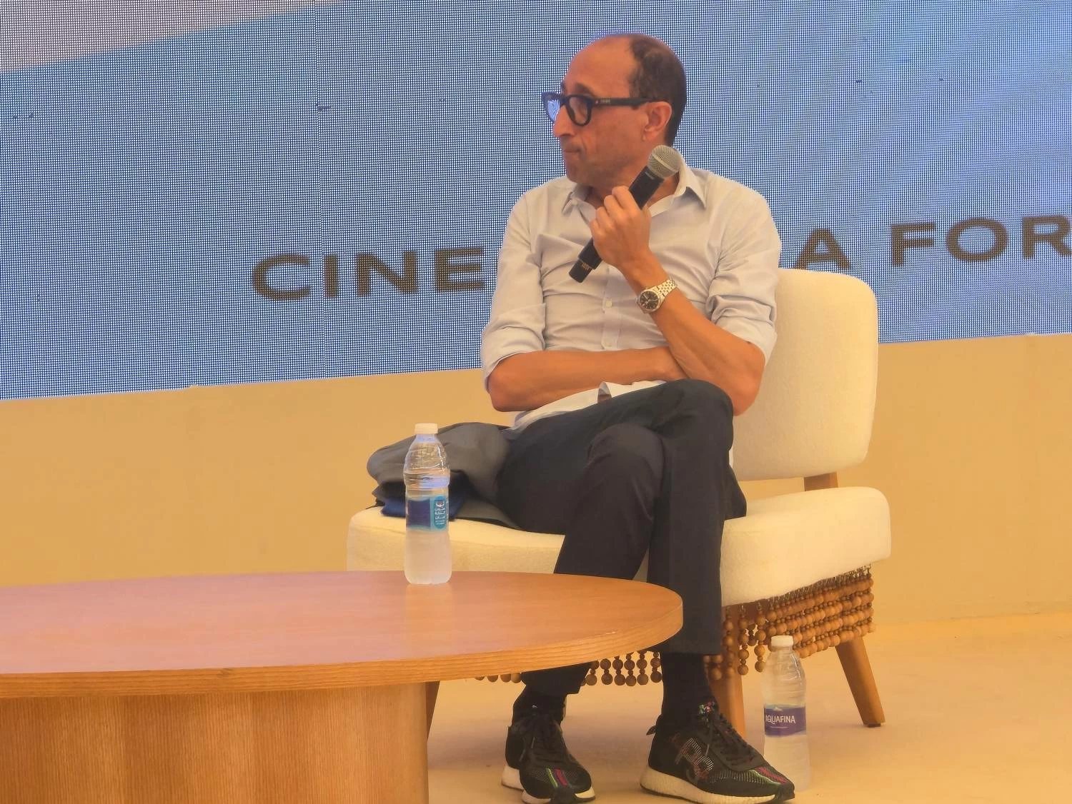 فوزى بنسعيدى فى ماستر كلاس بالجونة: السينما ليست فى الكلمات المكتوبة.. والأفلام بطيئة الإيقاع تطيل العمر