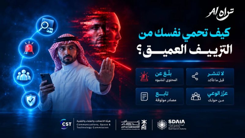 «سدايا» و«الاتصالات والتقنية» تطلقان «تراه AI» لمواجهة التزييف العميق وتعزيز الوعي